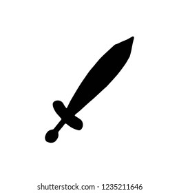 sword silhouette vector icon. isolated object.