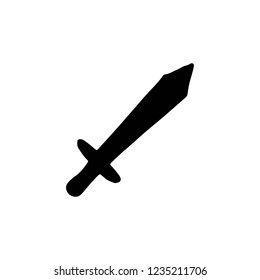 sword silhouette vector icon. isolated object.