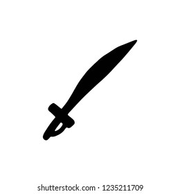 sword silhouette vector icon. isolated object.