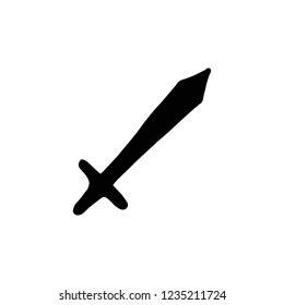 sword silhouette vector icon. isolated object.