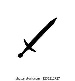 sword silhouette vector icon. isolated object.