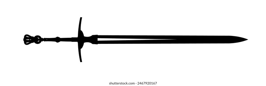 sword silhouette - vector illustration , \ coronation sword	