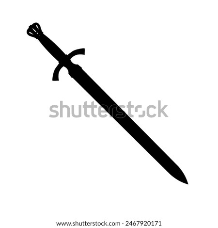 sword silhouette - vector illustration , \ coronation sword	