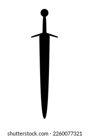 Silueta de espadas - ilustración vectorial de la espada medieval aislada en un fondo blanco