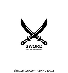 Sword simple flat logo vector illustration