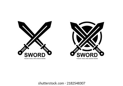 Sword simple flat logo vector illustration