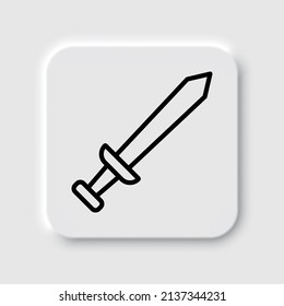 Icono simple de espada. Diseño plano. Diseño de neutralismo.ai
