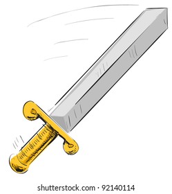 Sword sketch hand drawing vector illustration