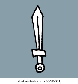 Sword sketch. Vector.
