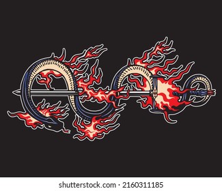 sword snake oldschool style tattoo design vector