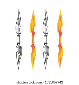 sword spear vector template stroke and gradient version