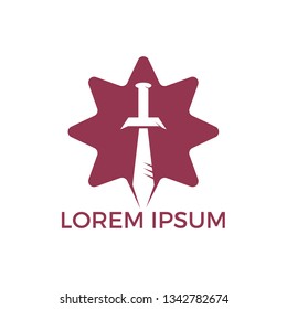 Sword and star logo design. Elegant Shield logo designs concept vector, Guardian symbol. Logo brave warriors sign.