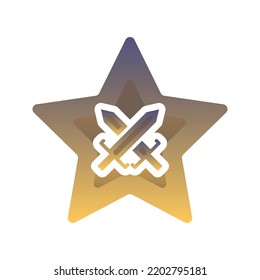sword star logo gradient design template icon element