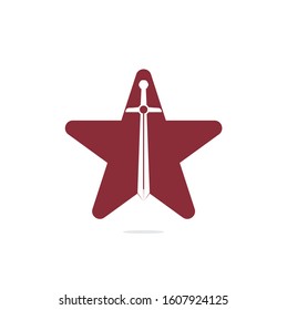 Sword star shape concept icon vector illustration design logo, Sword logo
