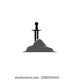 Sword and stone logo design inspiration