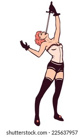 Sword Swallower Circus Girl