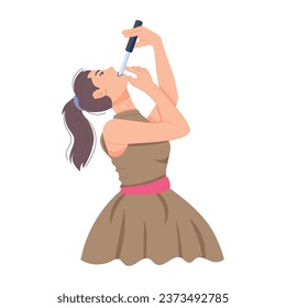 Sword swallower flat character illustration 