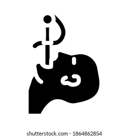 sword swallower glyph icon vector. sword swallower sign. isolated contour symbol black illustration