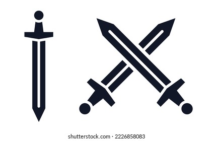 Sword symbol short sword icon