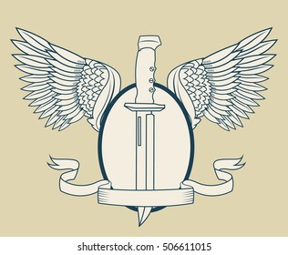 Sword tattoo art design