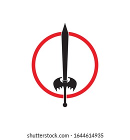 sword template illustration design icon logo vector and symbol