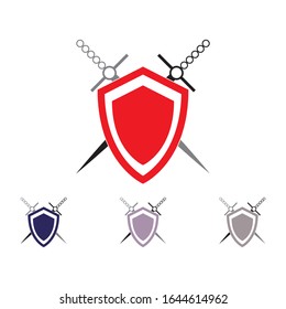 sword template illustration design icon logo vector and symbol