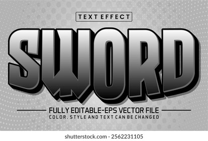 Sword Text effect editable	template