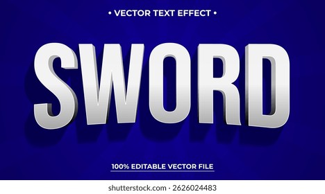 Sword text effect template design with 3d style use for business brand and logo