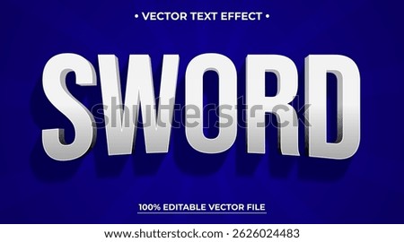 Sword text effect template design with 3d style use for business brand and logo