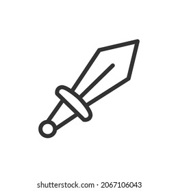 Schwert das Symbol für dünne Linie. Symbol in trendigem Umriss-Stil. Premium Design für Web und Apps. Perfekt für die Benutzeroberfläche. 