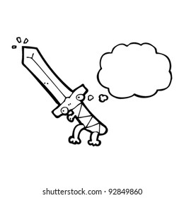 sword with thought bubble