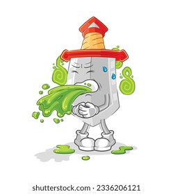 la espada lanza caricatura. vector de mascota de dibujos animados