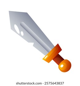 Sword. Vector cartoon clipart isolated on white background.