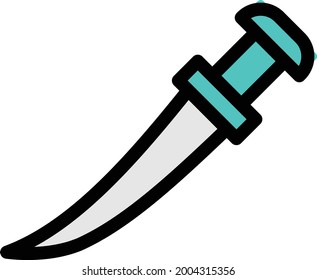 sword vector colour line icon