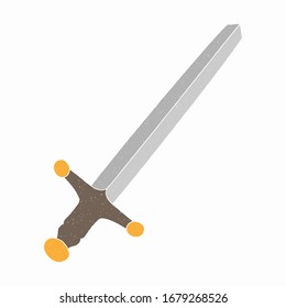 Diseño vectorial de espada. estilo digital dibujado a mano. textura de grano