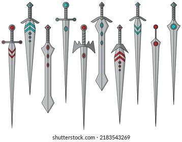 Schwert-Vektordesign-Illustration einzeln auf weißem Hintergrund 