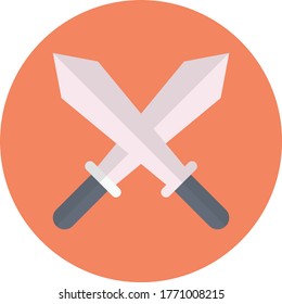 sword vector flat color icon 