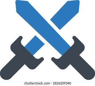 sword vector glyph color icon 