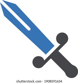 icono de color de glifo vector de espada