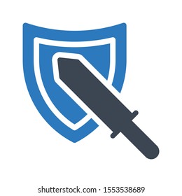 sword vector glyph  colour  icon 