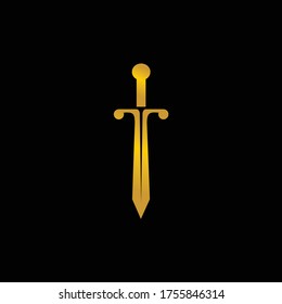 Sword vector, sword gold logo