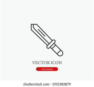 Sword vector icon. Editable stroke. Symbol in Line Art Style for Design, Presentation, Website or Apps Elements, Logo. Pixel vector graphics - Vector