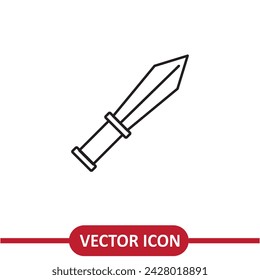 Sword vector icon flat liner illustration on white background..eps