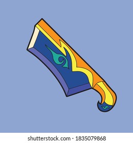 Ilustración del icono del vector de espadas.  El Concepto De Espada Blanco Aislado. Estilo de caricatura plano para juego, animación, web, banner, volante, adhesivo, página de inicio.