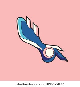 Sword Vector Icon Illustration.  Sword Concept White Isolated. Flat Cartoon Style for Game, Animation, Web, Banner, Flyer, Sticker, Landing Page.