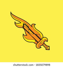 Sword Vector Icon Illustration.  Sword Concept White Isolated. Flat Cartoon Style for Game, Animation, Web, Banner, Flyer, Sticker, Landing Page.