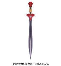 Sword vector icon illustration medieval weapon knight design war white isolated warrior battle