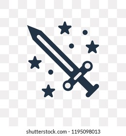 Sword vector icon isolated on transparent background, Sword transparency concept can be used web and mobile