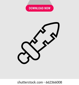 Sword vector icon, Seratted sword symbol. Simple, modern flat vector illustration for mobile app, website or desktop app  