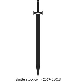 Icono de vector de espadas.Icono de vector negro aislado en la espada de fondo blanca.